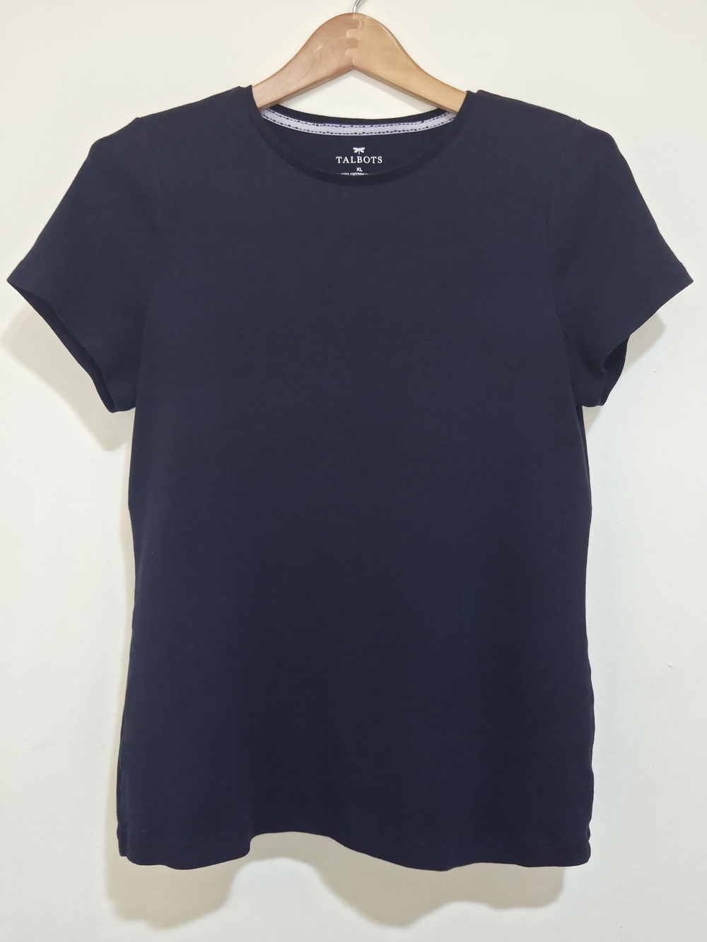 Talbots Navy Pima Crewneck Tee